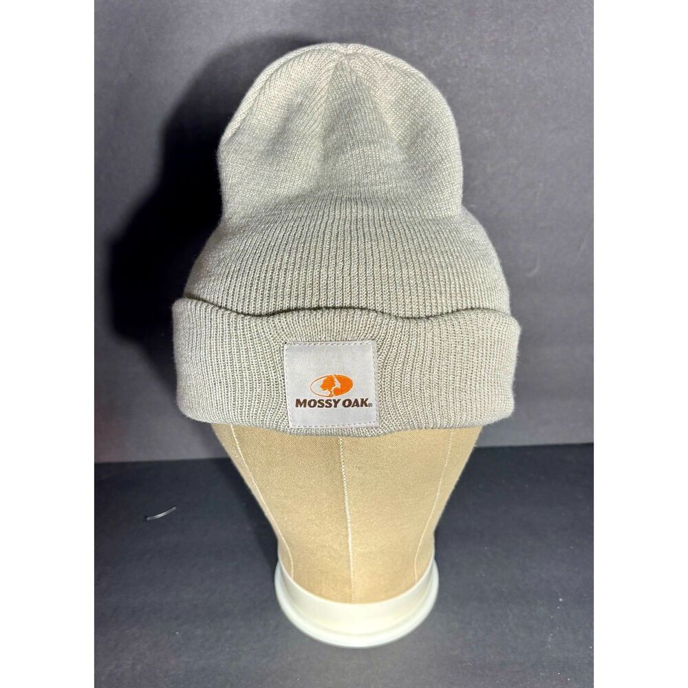 Mossy Oak Gray Knit Beanie Hat Mens One Size Cuffed Winter Hunting Skull Cap